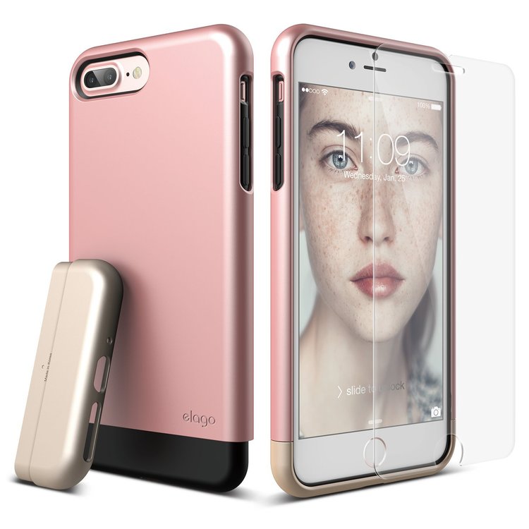 Glide Case for iPhone 7 Plus [Included Tempered Glass+ Screen Protector]