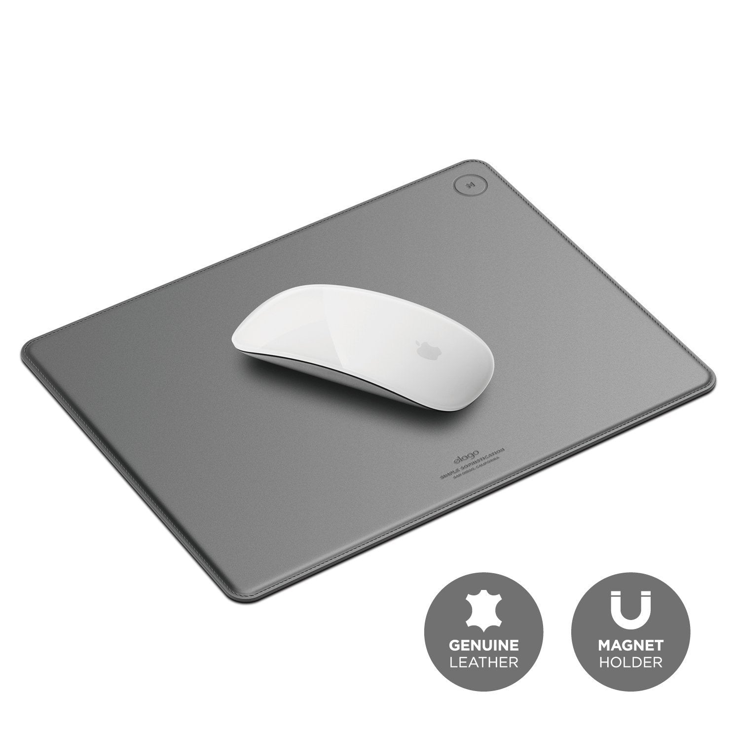 Genuine Leather Mouse Pad [with magnetic cable management] for Computers & Laptops
