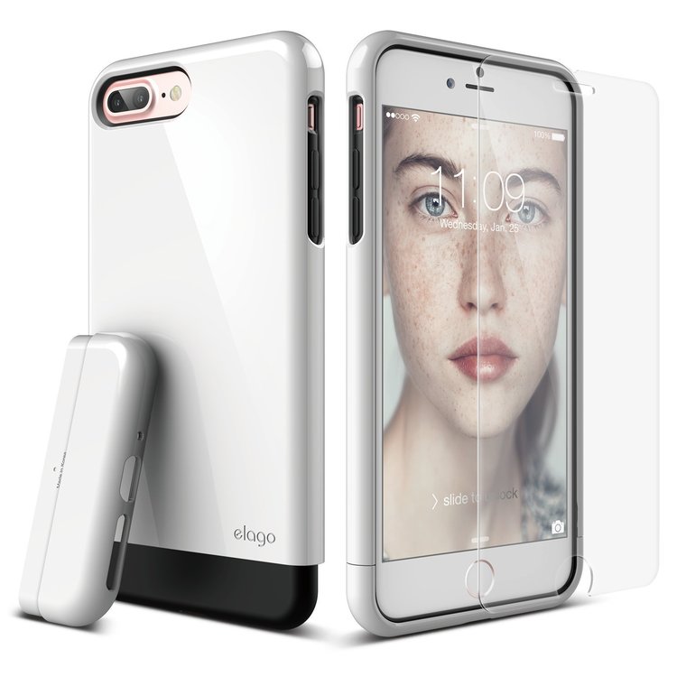 Glide Case for iPhone 7 Plus [Included Tempered Glass+ Screen Protector]