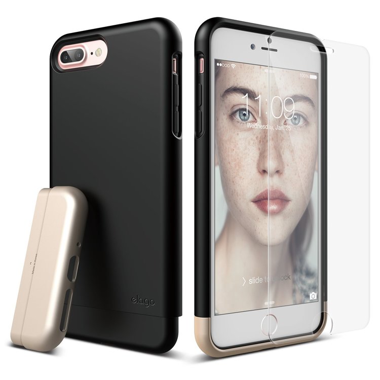 Glide Case for iPhone 7 Plus [Included Tempered Glass+ Screen Protector]