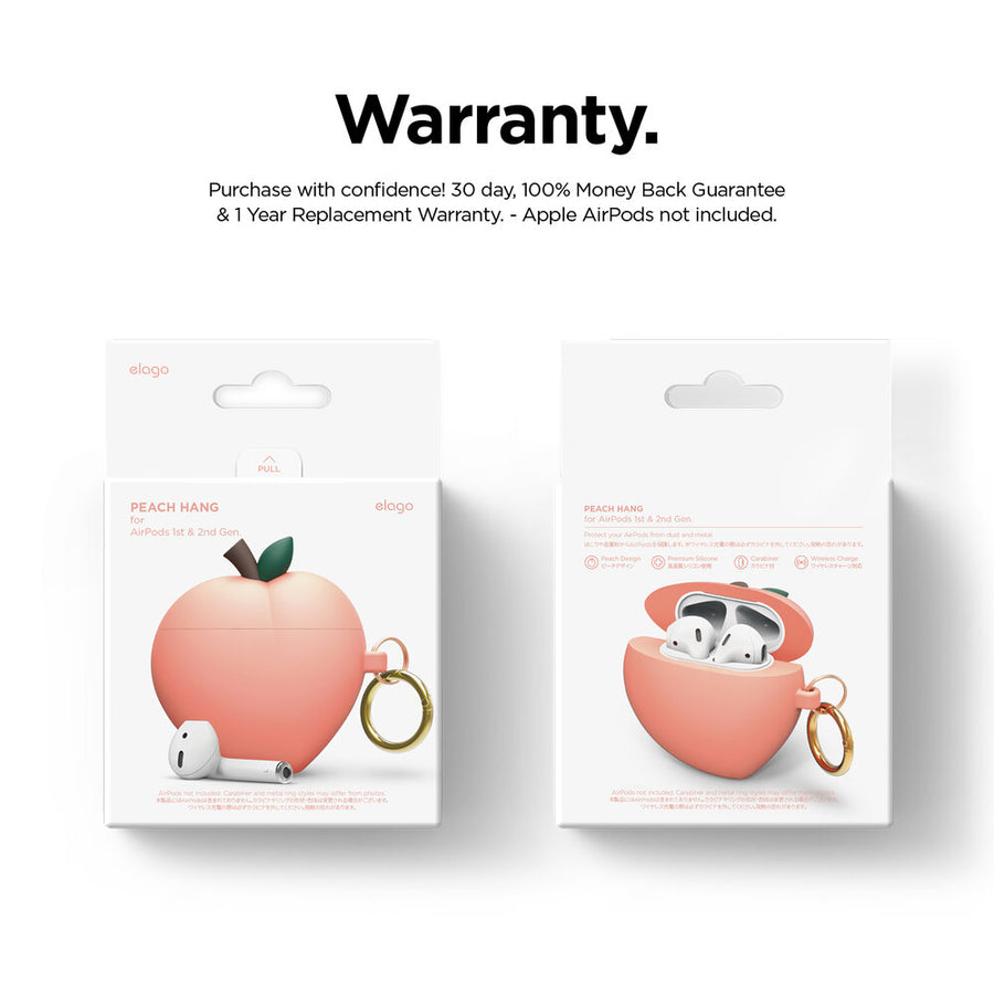 Peach Case for AirPods 1 & 2 [2 Colors]