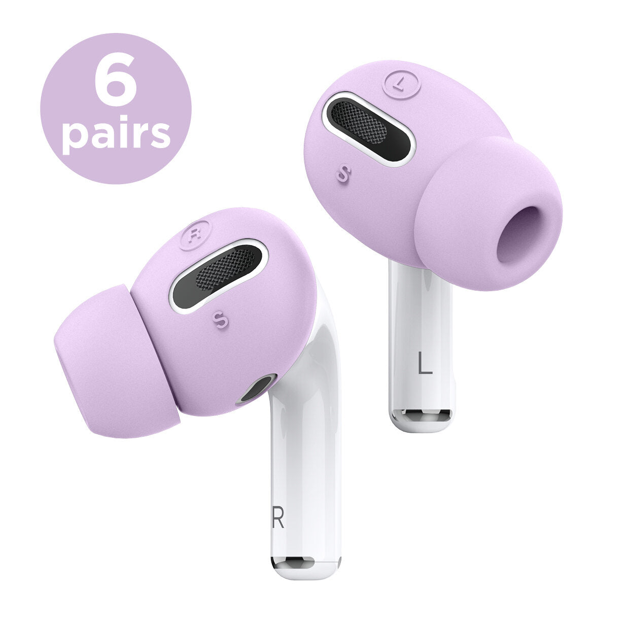 Earbuds Cover Plus with Integrated Tips [6 Pairs] [4 Colors]