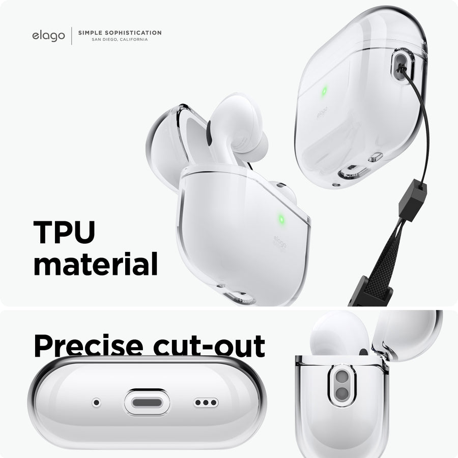 Clear Case with Nylon Lanyard for AirPods Pro 2