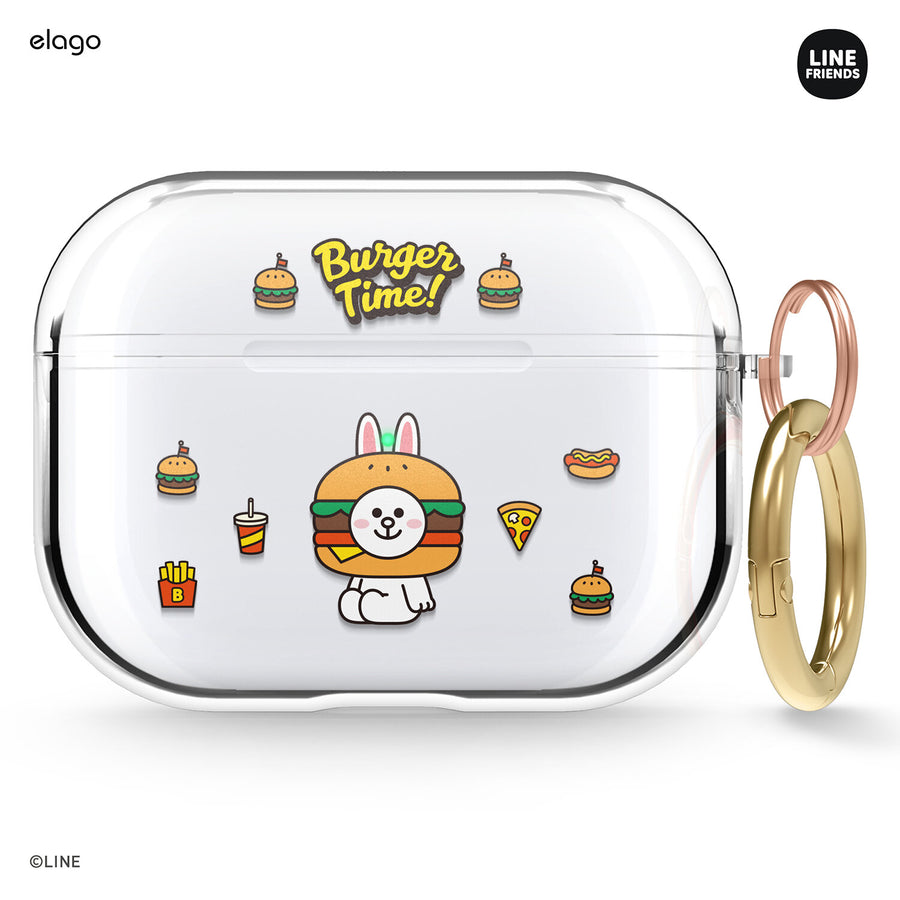 LINE FRIENDS | elago Burger Time Clear Case for AirPods Pro [4 Styles]