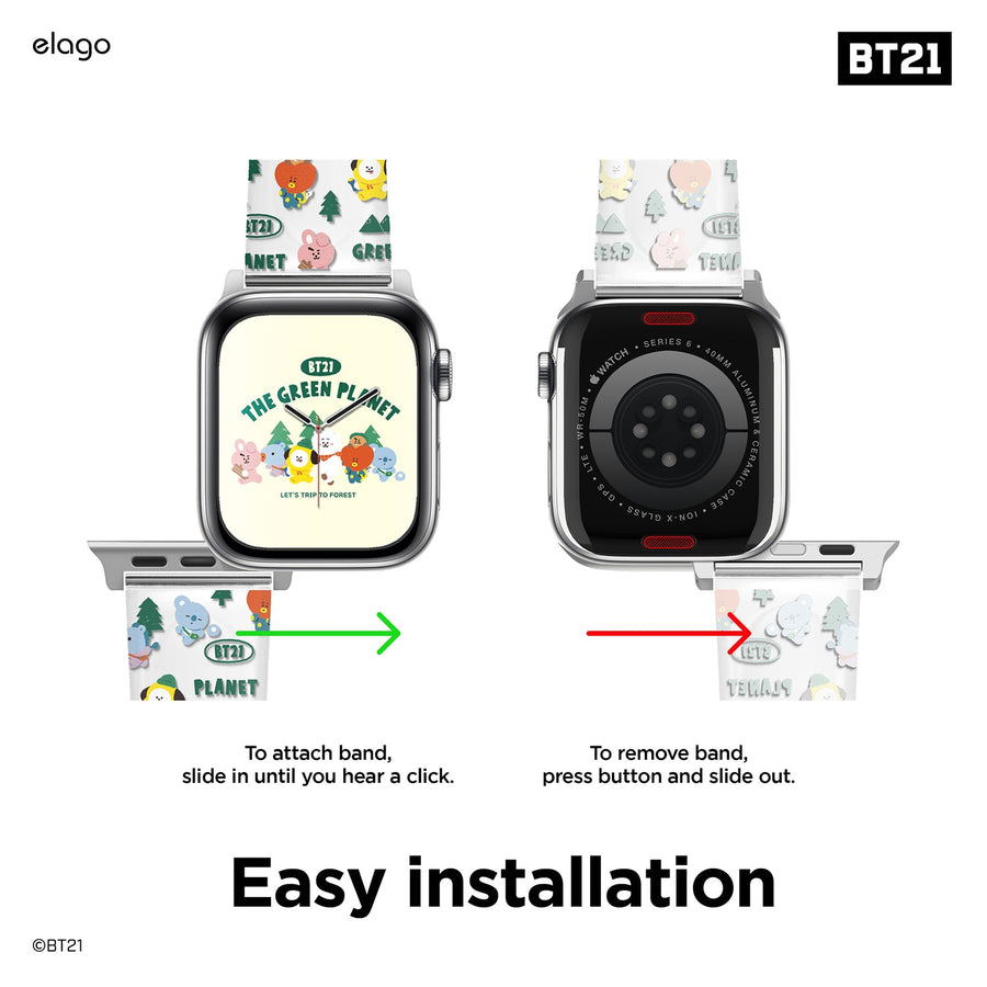 BT21  | elago The Green Planet Strap for Apple Watch [2 Styles] [2 Sizes]
