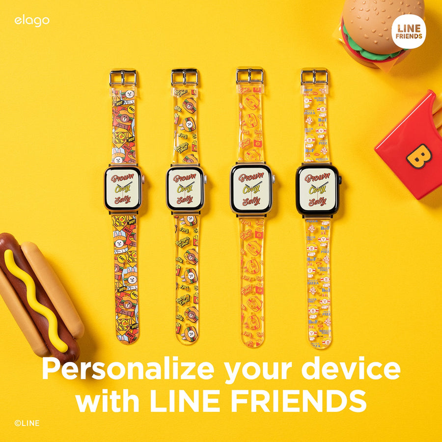LINE FRIENDS | elago Burger Time Strap for Apple Watch [4 Styles] [2 Sizes]