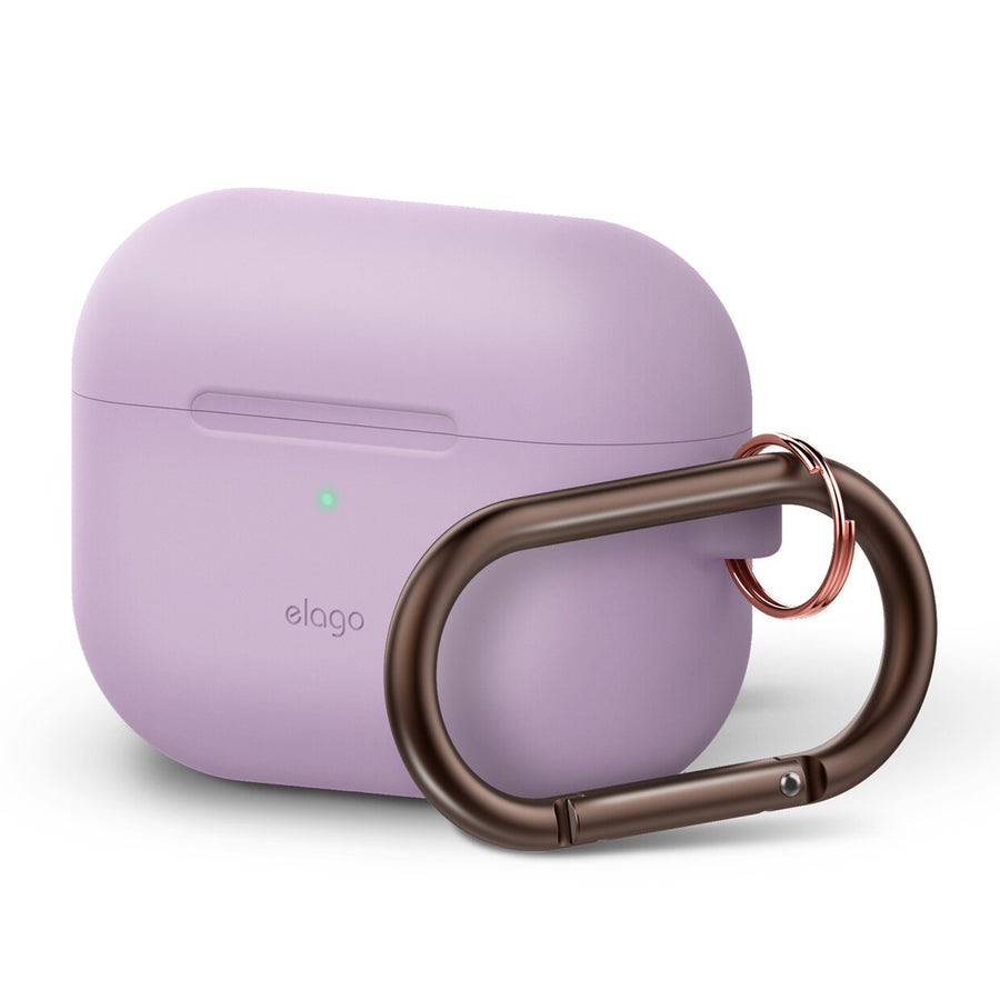 elago Silicone Case with Keychain Designed for Apple AirPods Pro Case - 360° Full Body Protection, LED Visible, Premium Silicone Cover (Lavender)