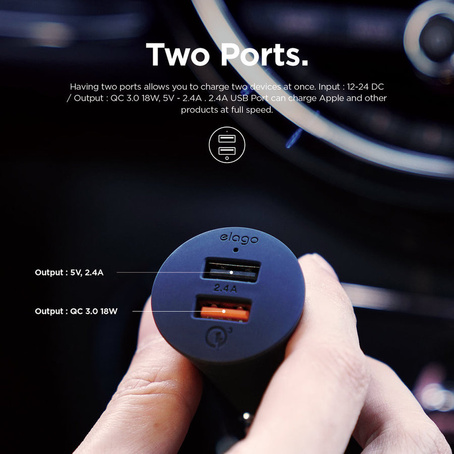 C7+ Dual Car Charger (Quick Charge 3.0 Technology)
