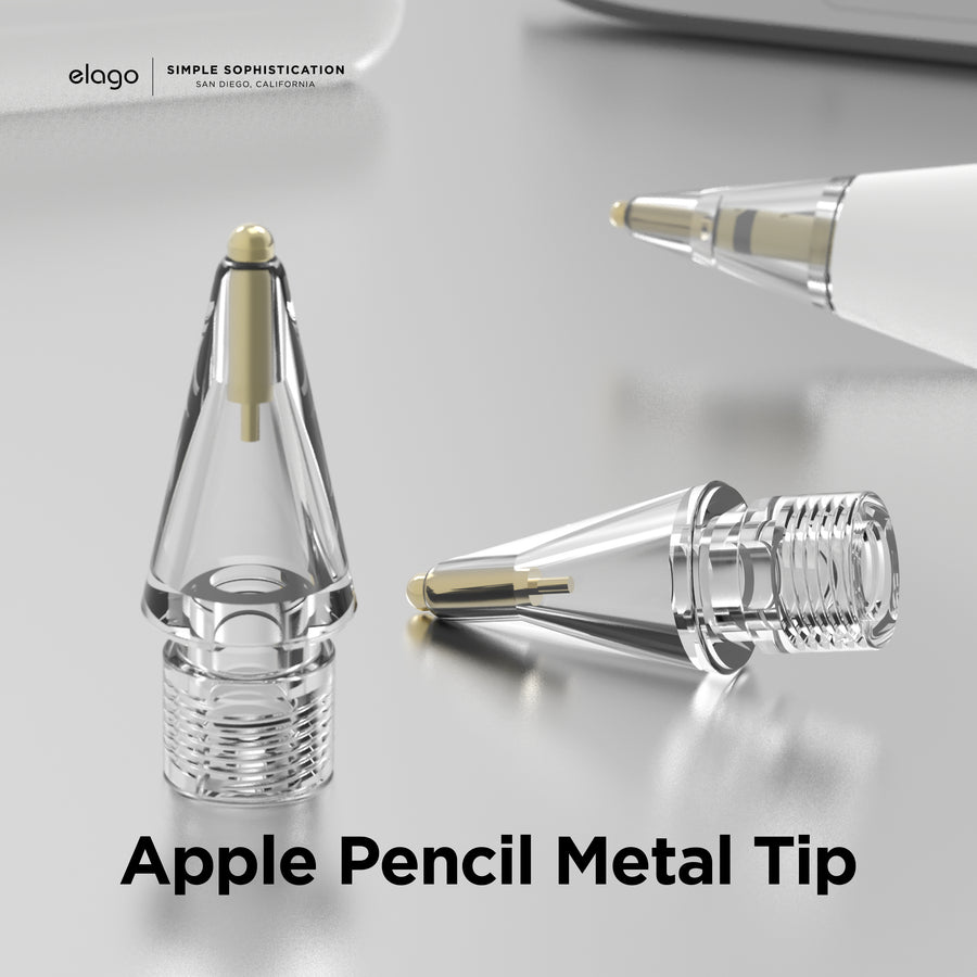 Metal Pencil Replacement Tips for Apple Pencil USB-C, 1st, 2nd Gen [2 Pack]