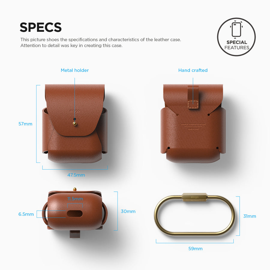 Flagstaff Airpod Case | Cafe Latte | Fine Leather Goods | American Leather Co.