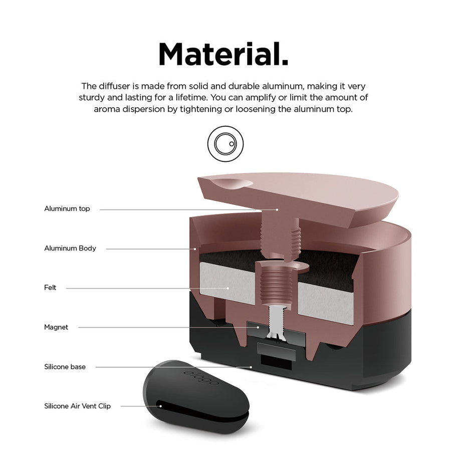 Aluminum Diffuser - Top: Rose Gold/Bottom: Rose Gold [4 Scents]