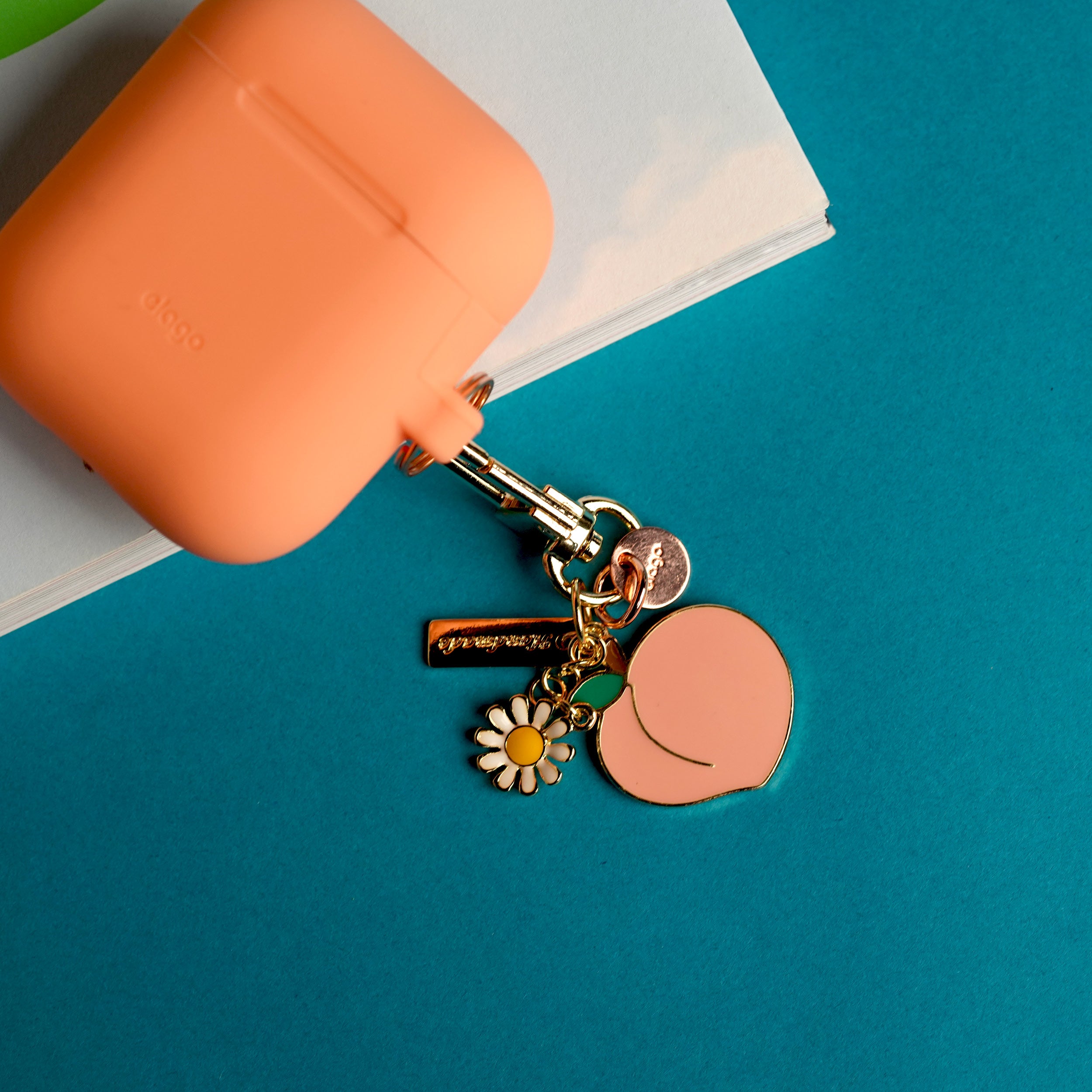 Peach Keyring