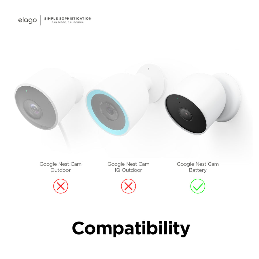 Silicone Cover for Google Nest Cam Outdoor or Indoor (Battery)  [3 Colors]