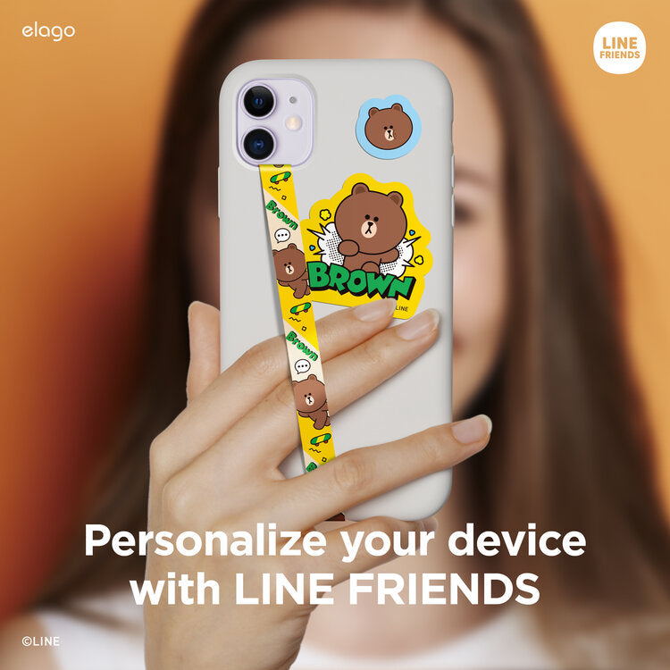 LINE FRIENDS l elago Phone Strap with Stickers for All Smartphones [5 Styles]