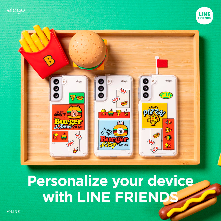 LINE FRIENDS | elago Burger Time Case for Galaxy S21 [3 Styles]