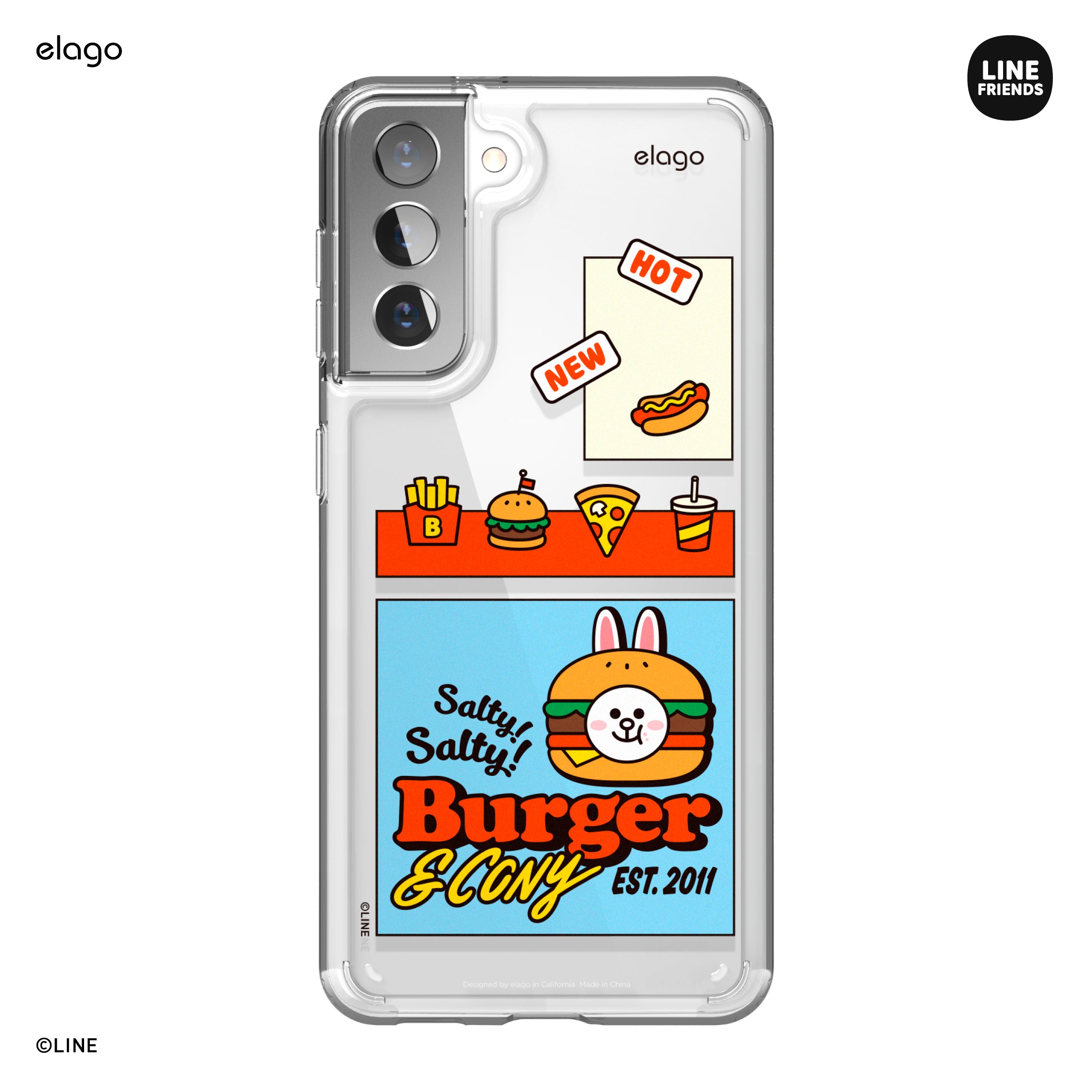 LINE FRIENDS | elago Burger Time Case for Galaxy S21 [3 Styles]