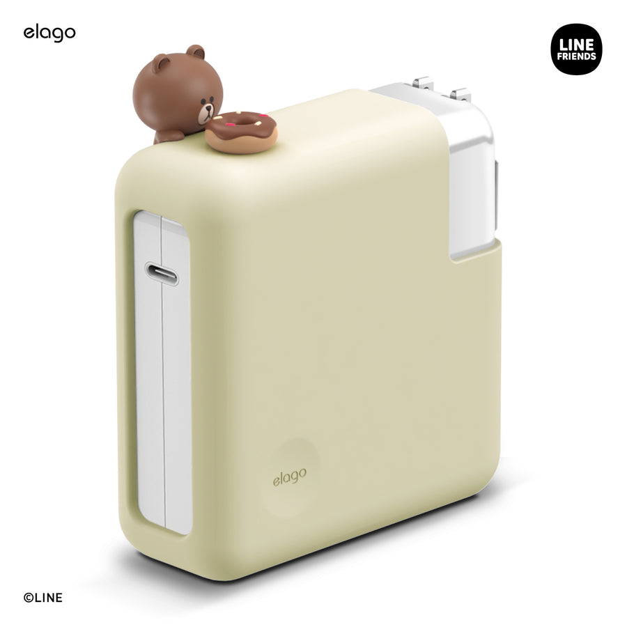 elago | LINE FRIENDS Brown MacBook Charger Cover