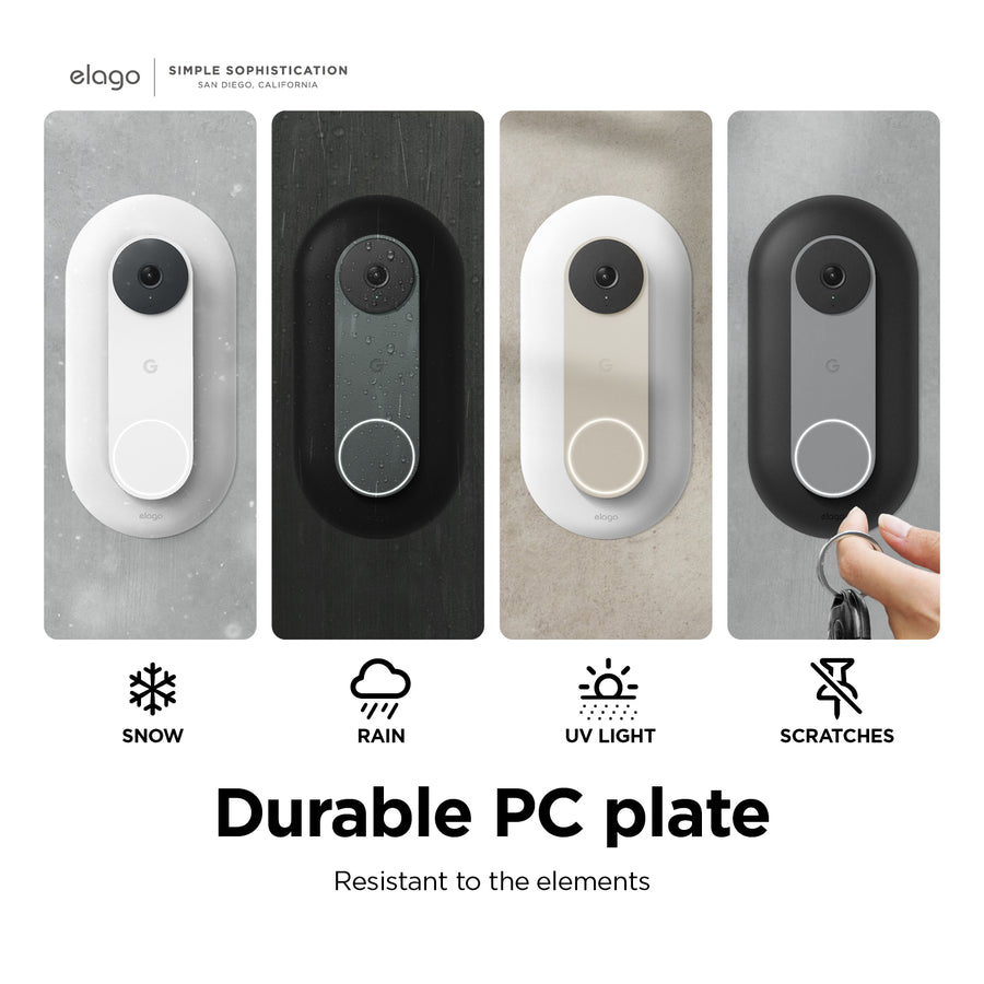 Wall Plate for Nest Hello Video Doorbell (Wired, 2nd Gen) [2 Colors]