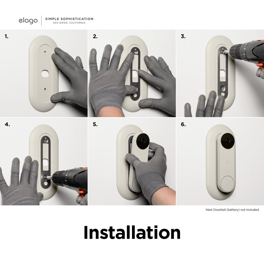 Wall Plate for Nest Hello Doorbell 2021 (Battery) [5 Colors]