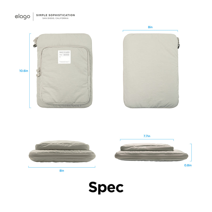 Tablet and Laptop Sleeve [Stone - 3 Sizes]