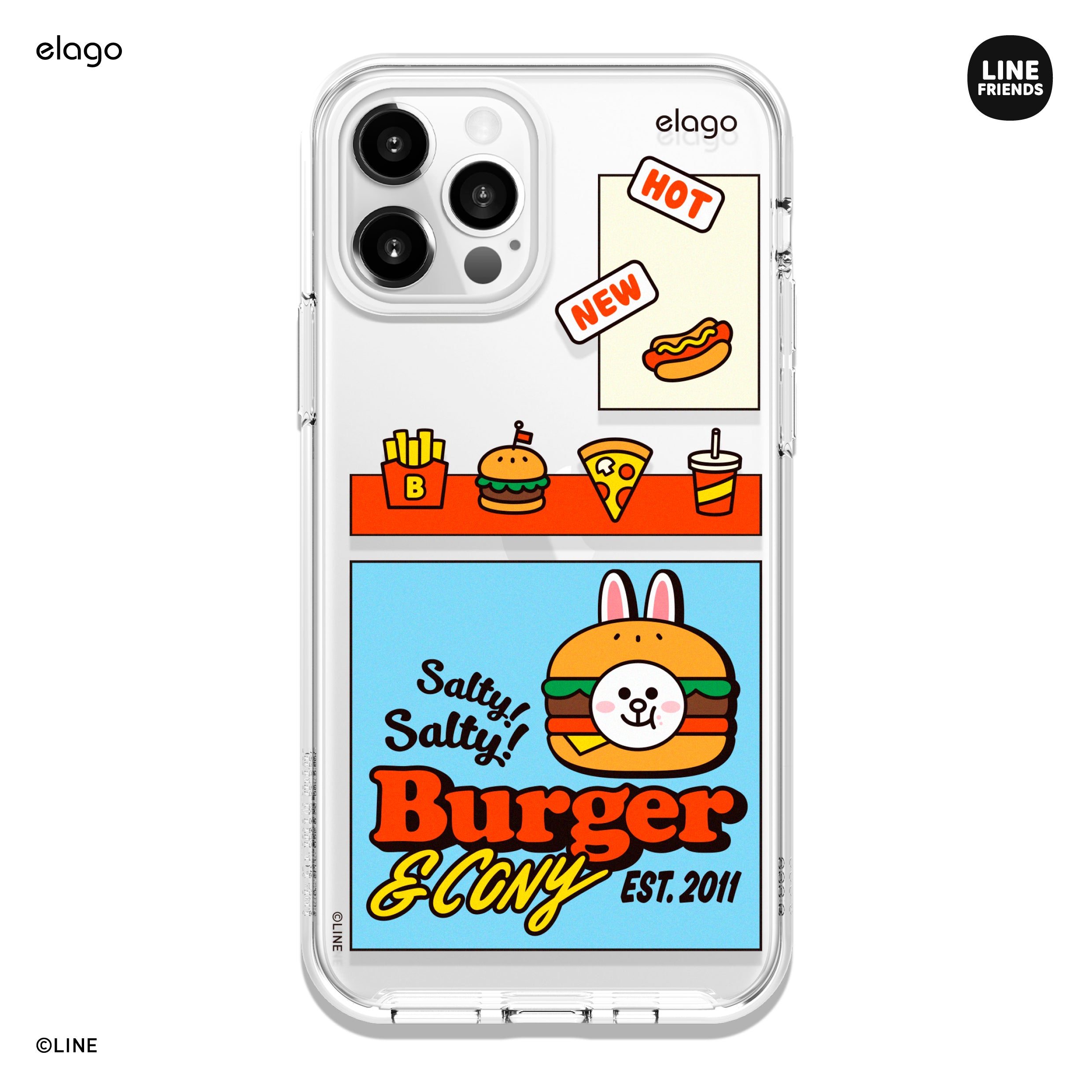 LINE FRIENDS | elago Burger Time Case for iPhone 12 / 12 Pro Case [3 Styles]