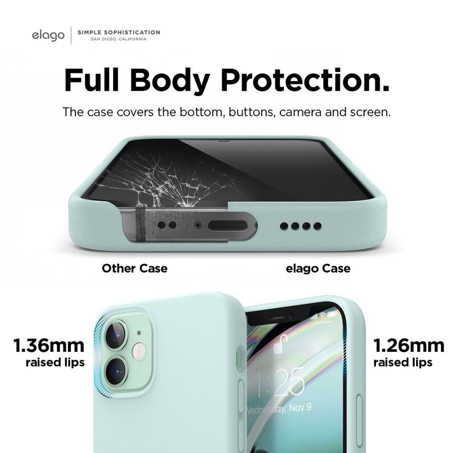 elago Liquid Silicone Case Designed for iPhone 12 Mini (5.4), Premium  Silicone, Full Body Protection : 3 Layer Shockproof Cover Case (Purple)
