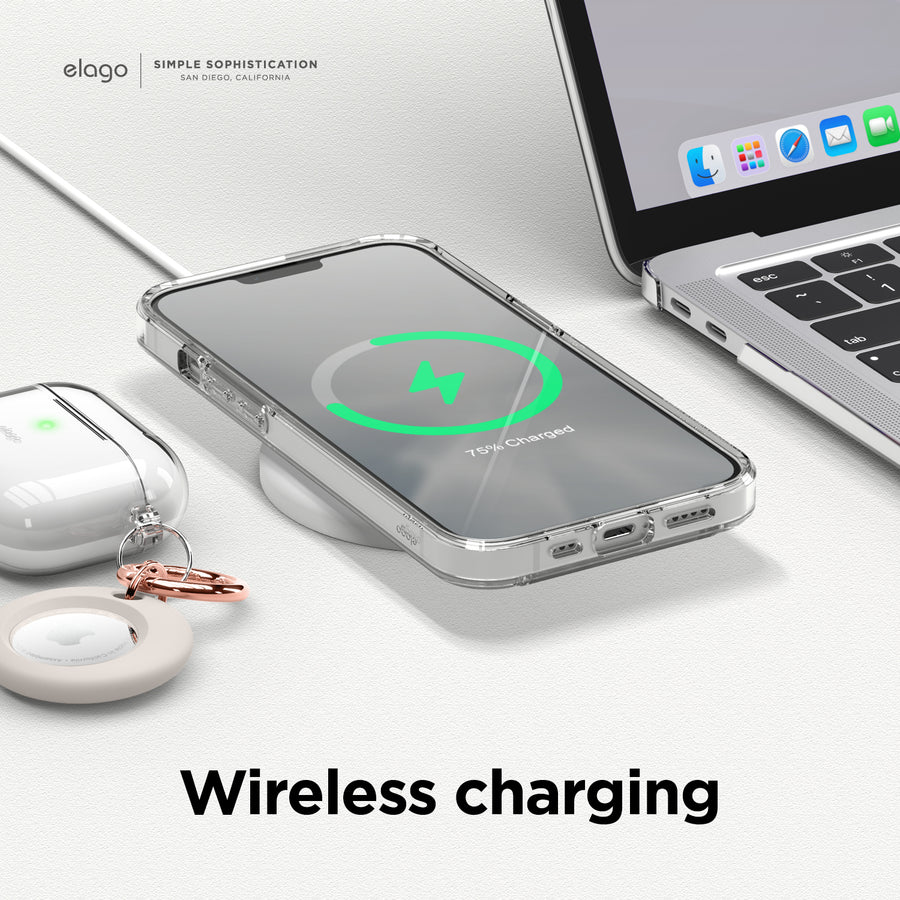 TPU PC Wireless Charging Clear Phone Case para iPhone 13 Funda de