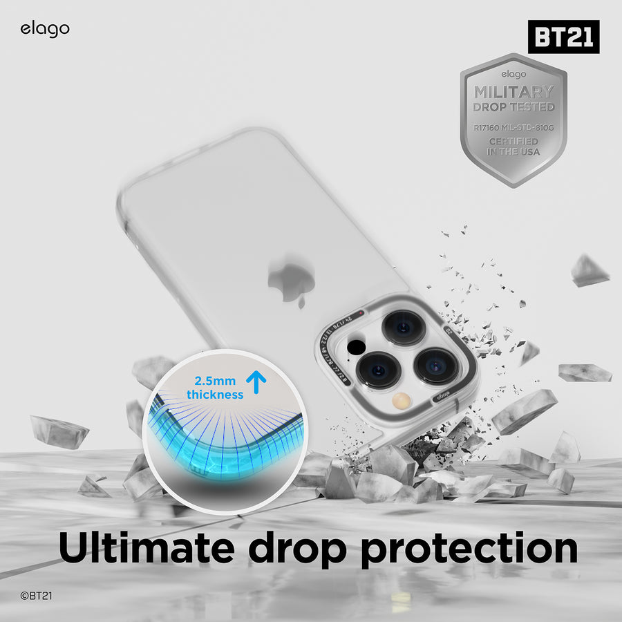 BT21 | elago Minini Dual Case for for iPhone 14 Pro [2 Styles]