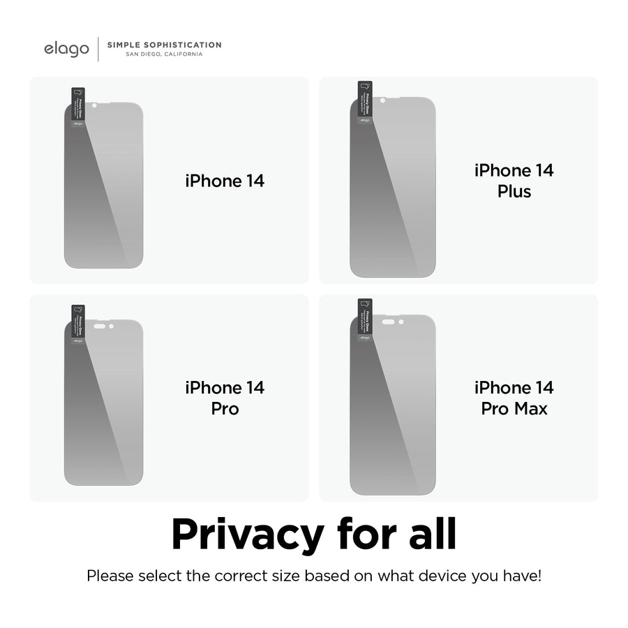 Privacy Glass+ Screen Protector for iPhone 14 Pro