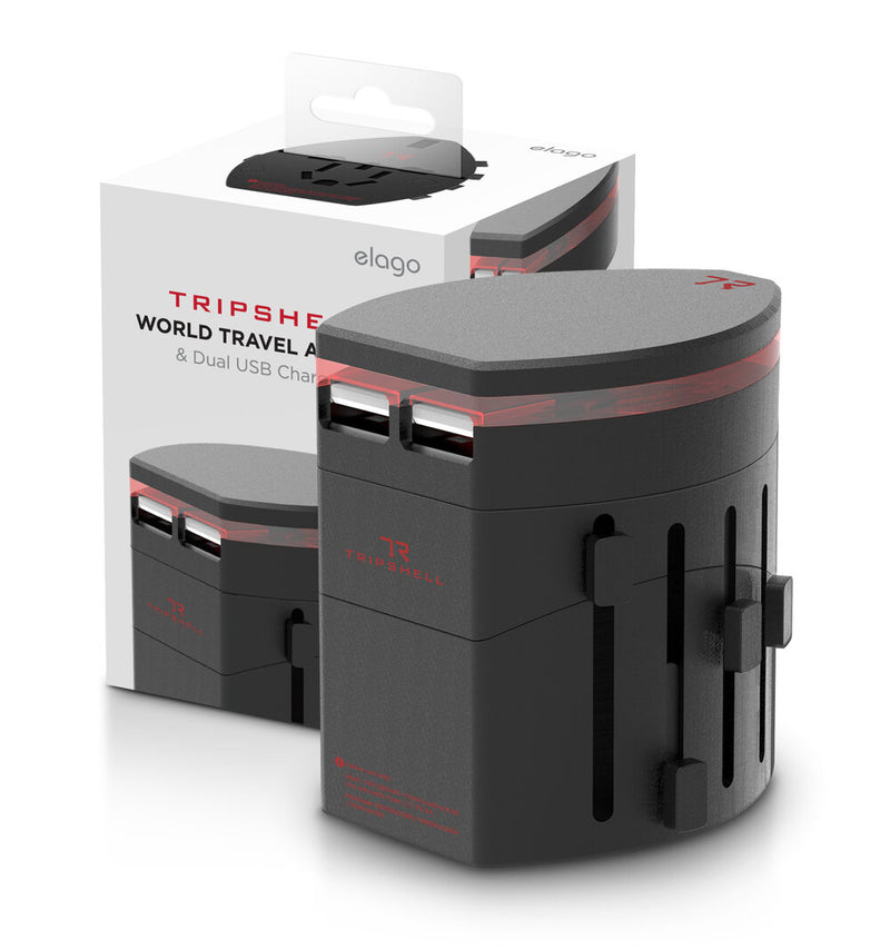 Tripshell World Travel Adapter & Dual USB Adapter 2