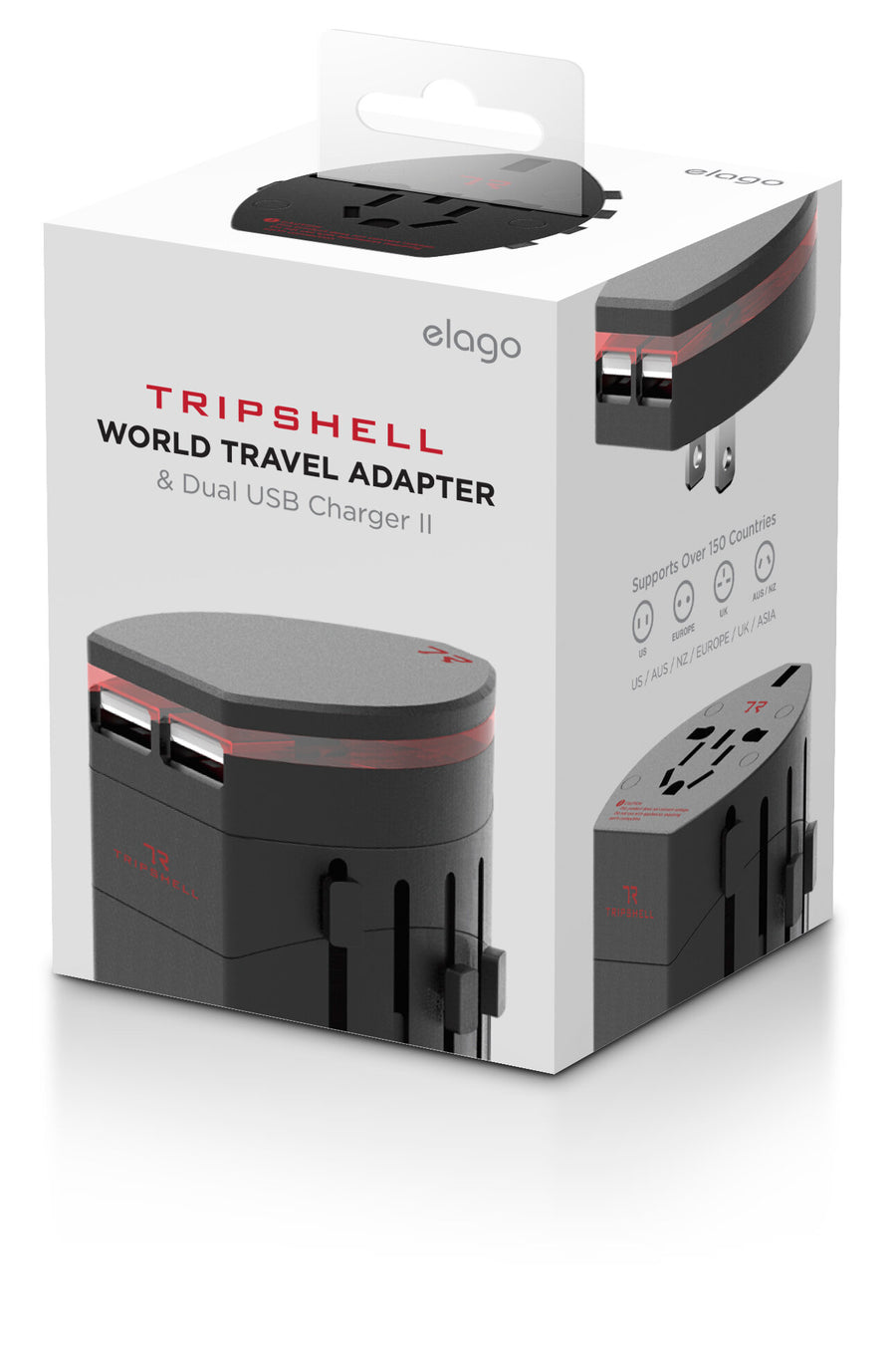 Tripshell World Travel Adapter & Dual USB Adapter 2