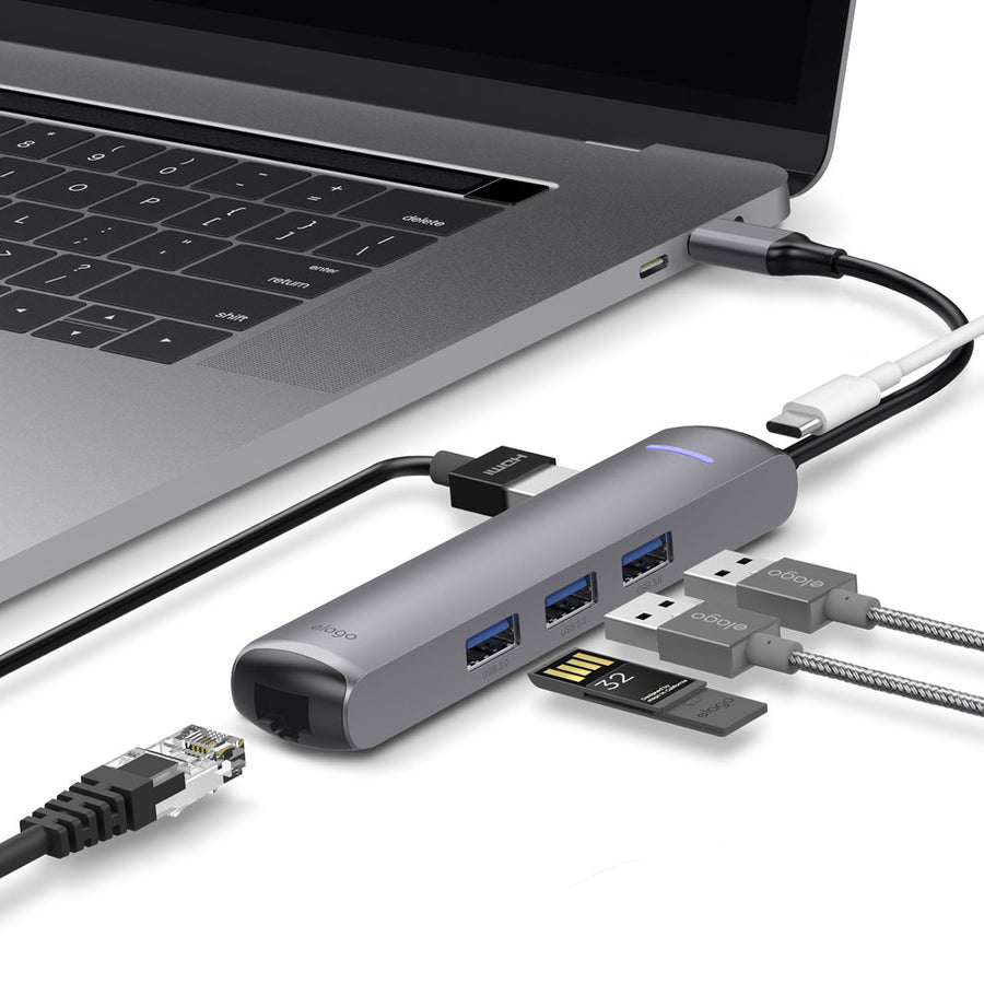 6 in 1 Ethernet / HDMI Multi Hub USB-C