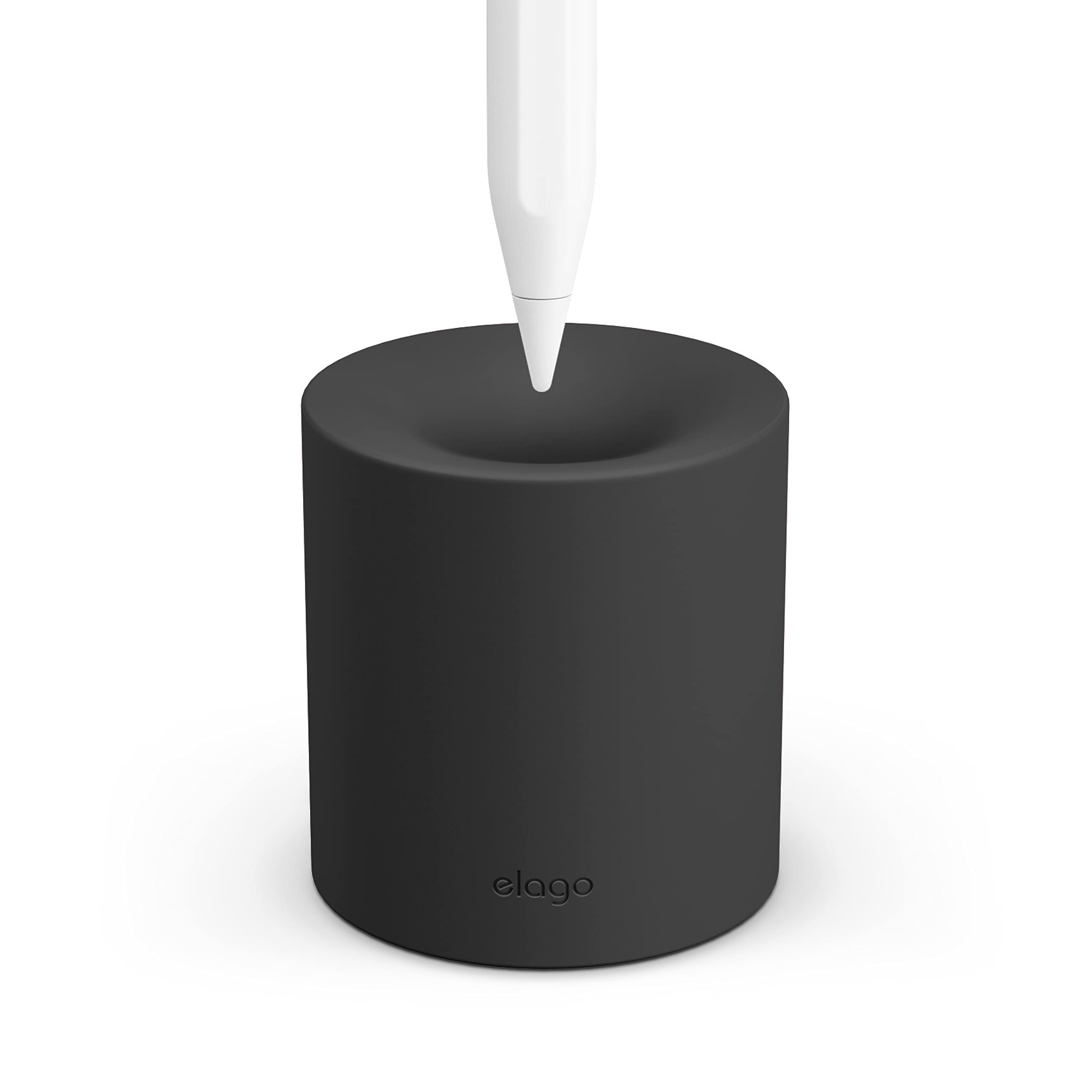 Black silicone Apple Pencil charging stand designed for secure storage and convenient use. Compatible with Apple Pencil 1 charging stand and Apple Pencil 2 charging stand, similar to Belkin Apple Pencil stands.