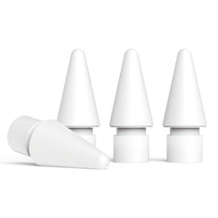 Set of four white Apple Pencil tip replacements for precise writing and drawing. Replacement Apple Pencil tips compatible with Apple Pencil 2, featuring easy installation instructions for how to replace Apple Pencil tip.