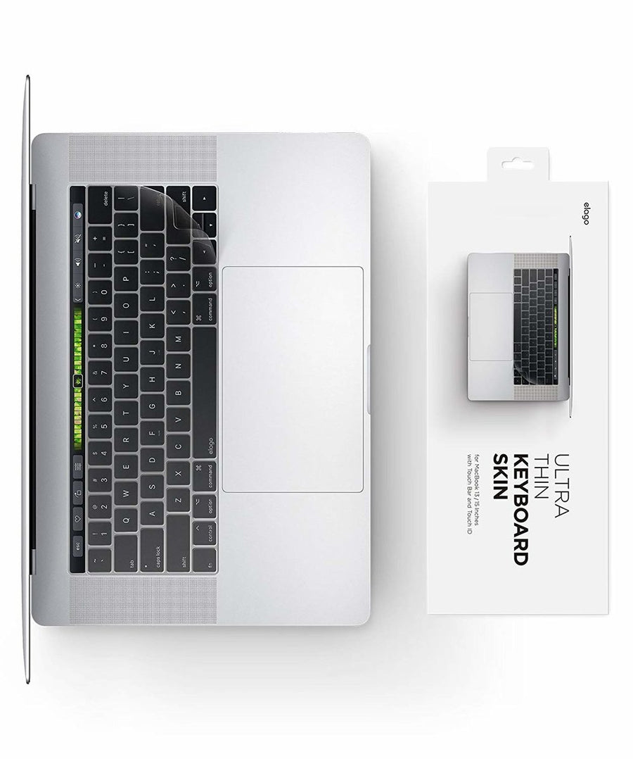 Ultra Thin Keyboard Skin for MacBook 13 inch & 15 inch with Touch Bar and Touch ID